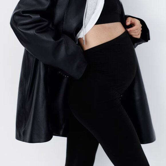 H&M X-Small Black MAMA Jersey Leggings - Picture 1 of 5